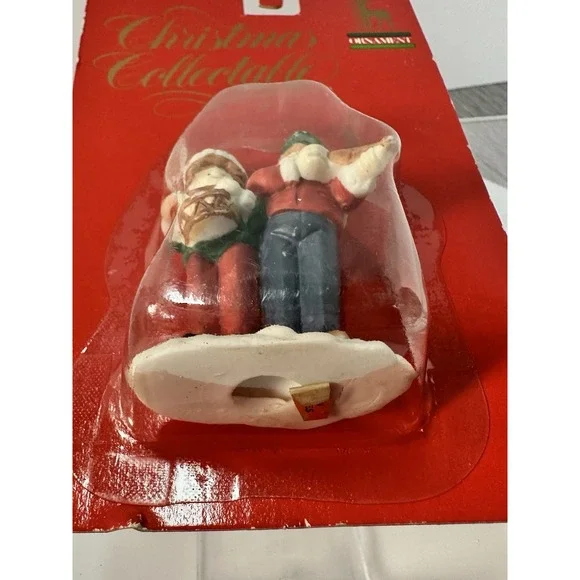 Christmas Village Piece Vintage Street Musicians Violin And Drummer Boys NOS - Picture 6 of 8